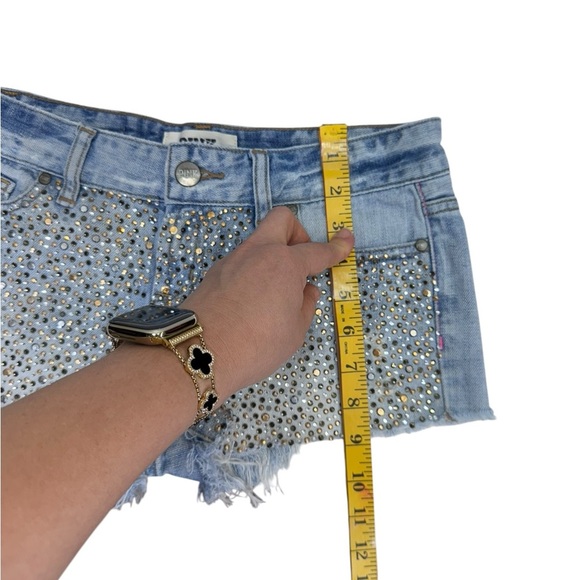 Pink Victoria’s scret.Blue and Silver Jean Shorts with Rhinestone Embellishments - Picture 5 of 14